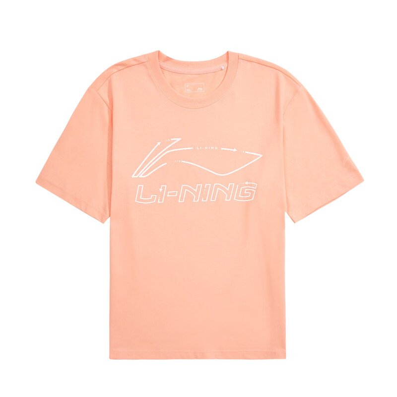 李宁（LI-NING）夏季男子时尚舒适百搭圆领大logo运动短袖T恤