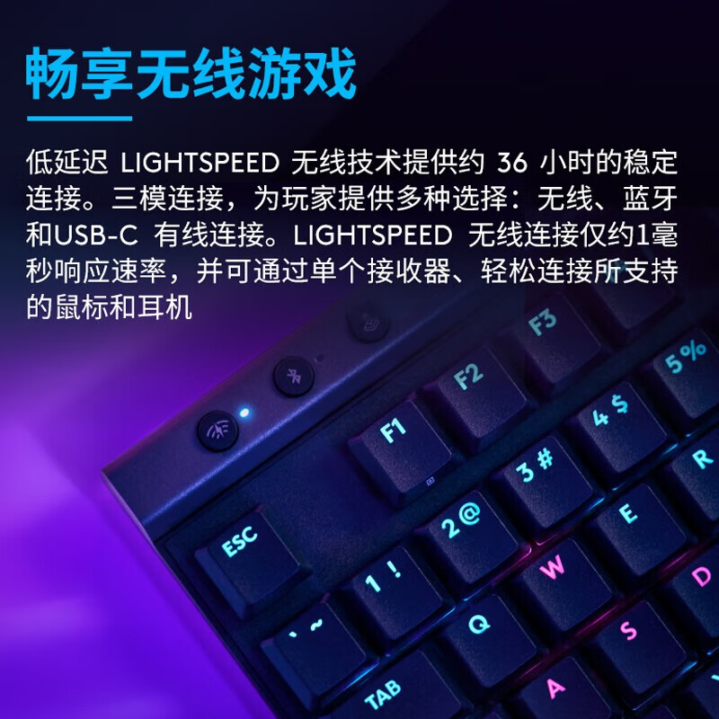 罗技（Logitech）无线游戏键盘 电竞LOL吃鸡FPS瓦 T轴 类茶轴  G515 TKL 白色