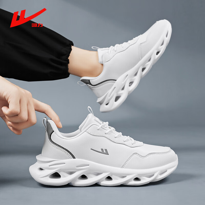 回力男鞋2025夏季新款男士老爹鞋厚底增高运动休闲鞋子男 白色  39 