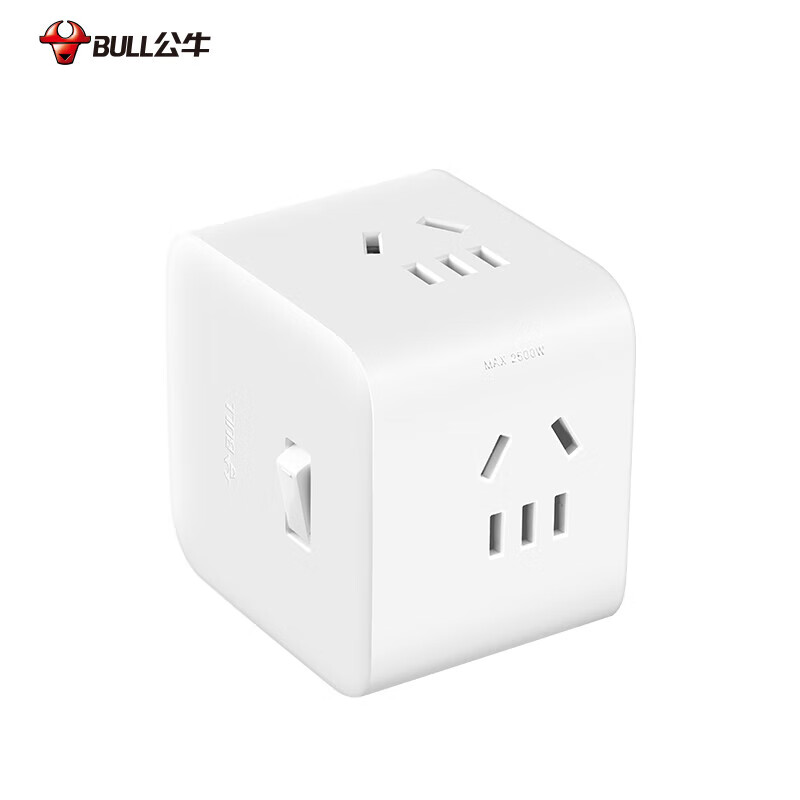 公牛魔方插座 快充便携充电头 旅行适用迷你小充电器 GN-UEB04W(S) 无线 白色