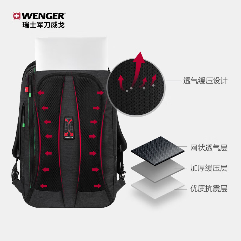 威戈（WENGER）瑞士军刀双肩包15.6英寸笔记本电脑包商务背包父亲SAB57017109048