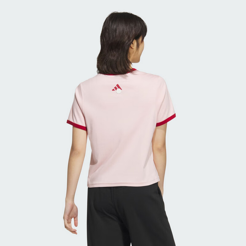 阿迪达斯 （adidas）女子凉感短款运动休闲短袖圆领T恤JZ4155 浅粉  M 