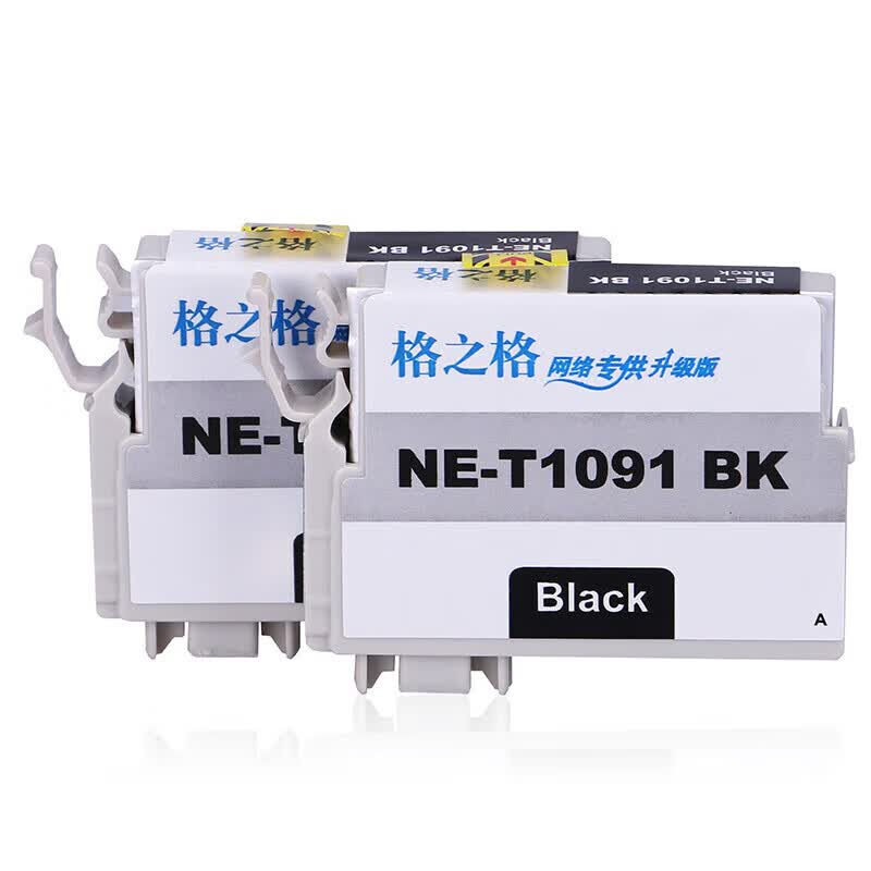 格之格T1091墨盒适用爱普生ME30 ME300 ME360 ME70 ME510 ME520 ME600F打印机墨盒 NE-T1091BK  2支装黑色