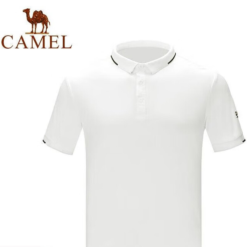 CAMEL骆驼男短袖POLO衫 夏上衣运动T恤V1S2VV931 无际白 S