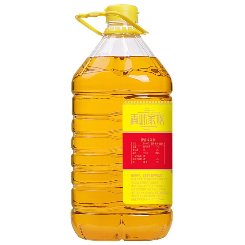 鲁花香味家族压榨一级花生油5L