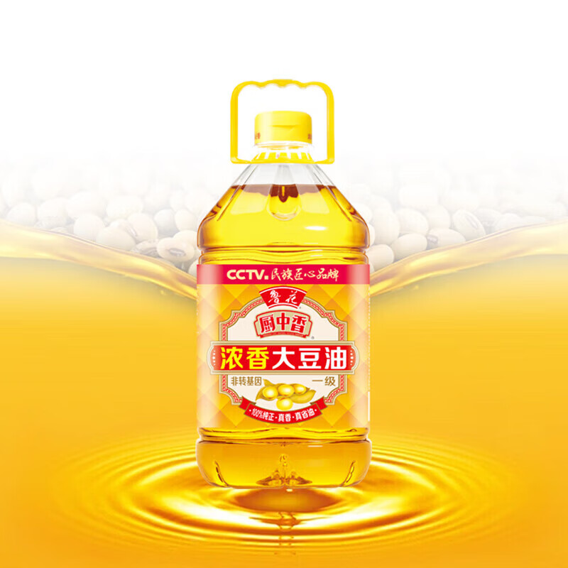 鲁花厨中香浓香大豆油5L