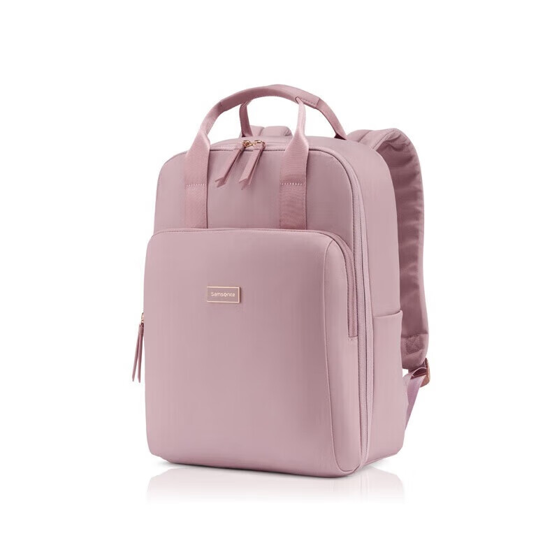 新秀丽（Samsonite）双肩包女轻盈背包学生书包14英寸电脑包通勤旅行简约 96Q 粉色