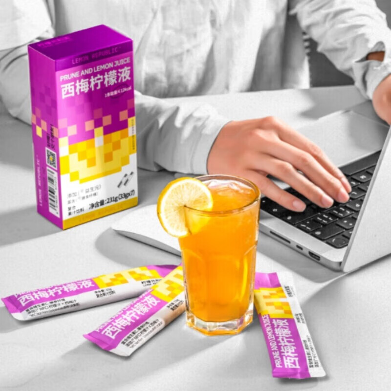 柠檬共和国 LEMON REPUBLIC 双口味混合柠檬液原味33g*15条+西梅33g*15条*3盒清爽