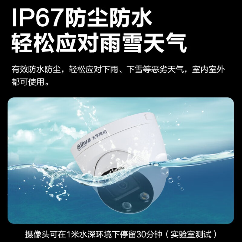 大华400万双光警戒定焦海螺网络摄像机 DH-IPC-HDW4443H-PV-V3 焦距2.8mm