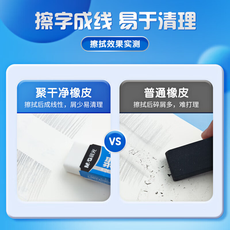 晨光(M&G)文具聚干净橡皮擦易擦无邻苯安全橡皮学生考试美术绘图素描橡皮 小号6块装AXP963HW AX