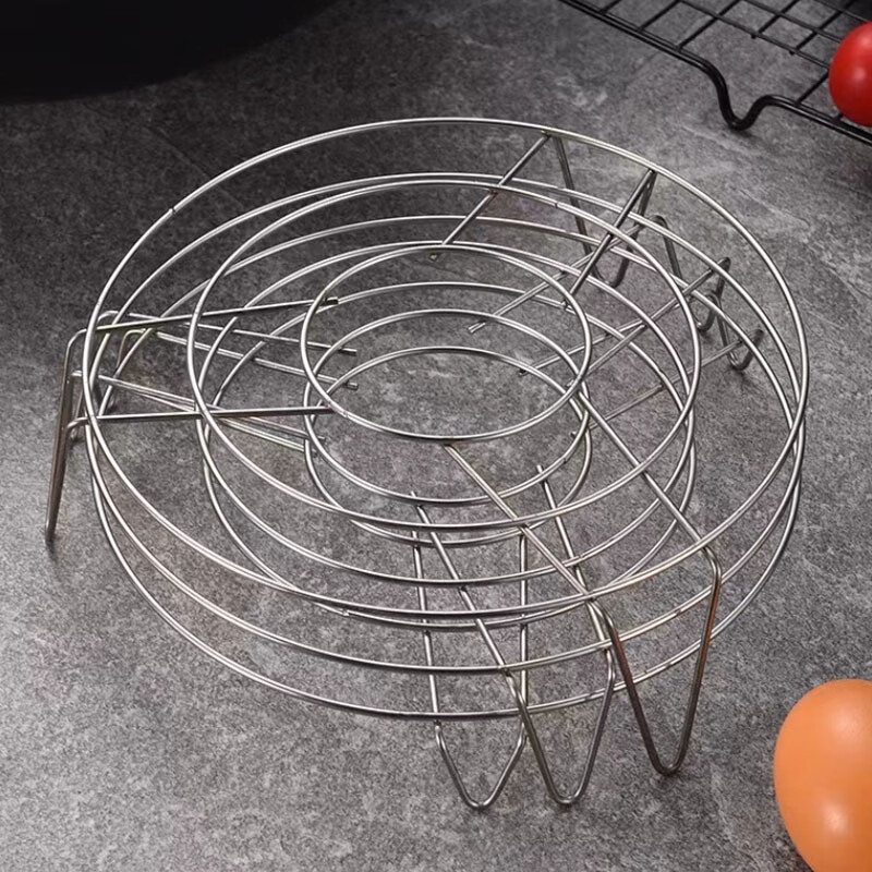 京楚源不锈钢高脚蒸架圆形多功能隔水蒸架中号-高款直径18cm*高6cm