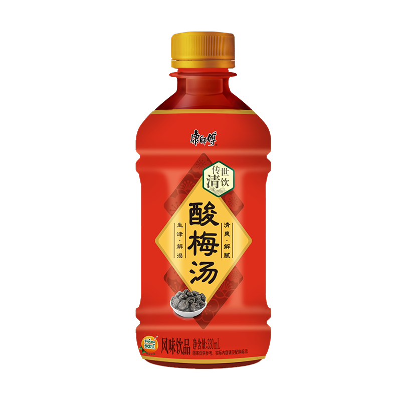 康师傅酸梅汤330ml*12瓶 清爽解腻 果味饮料 整箱 