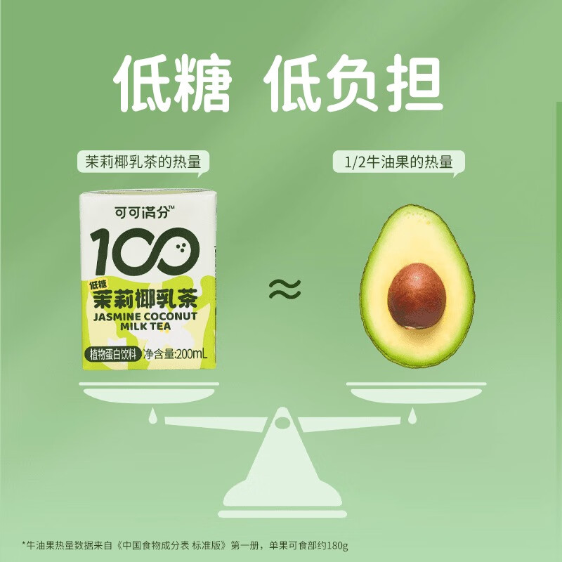 可可满分 茉莉椰乳茶 植物蛋白饮料 清爽椰乳丝滑口感 200ml*12盒/1箱