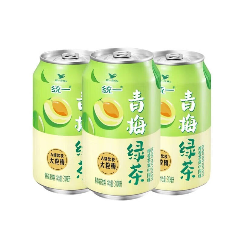 统一 清爽可口 美味解渴 出游标配 日常即饮 青梅绿茶 310ml*6罐