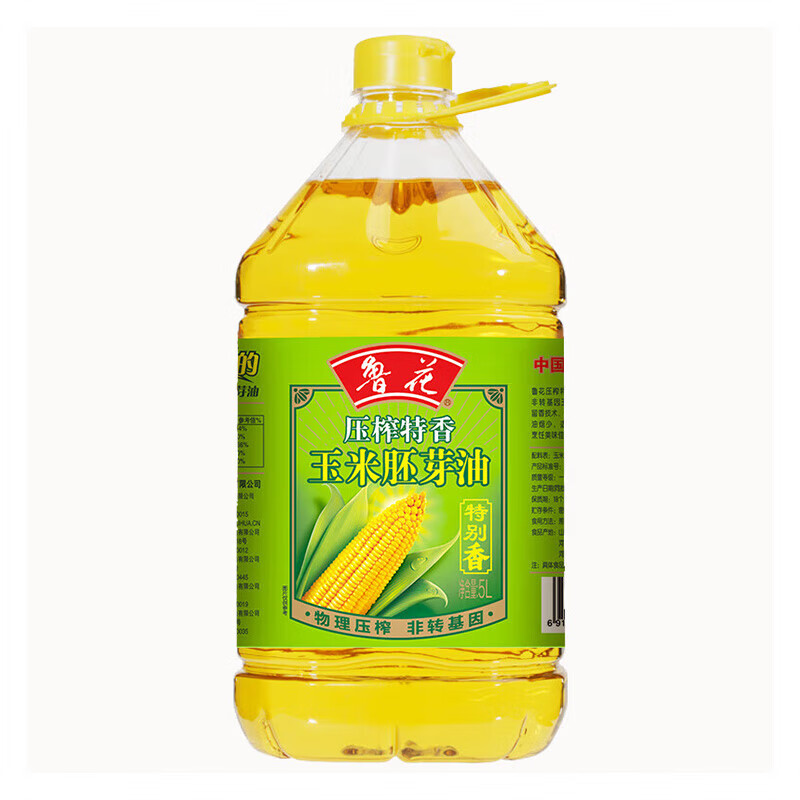 鲁花玉米油 压榨特香玉米胚芽油5L