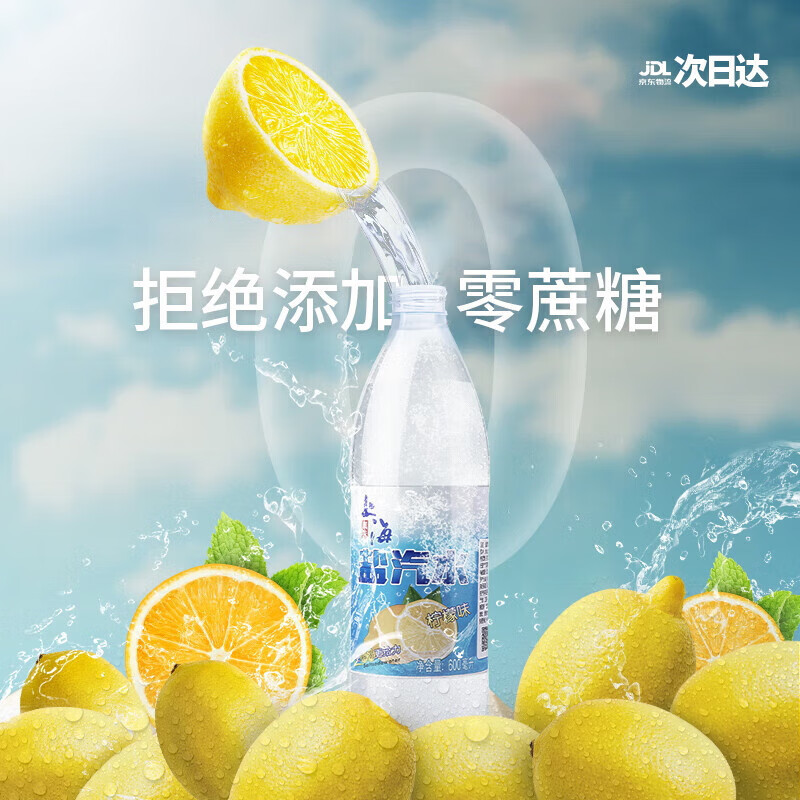 盐淼上海盐汽水新货柠檬味夏天解渴降温运动饮料600ml*24瓶整箱C3