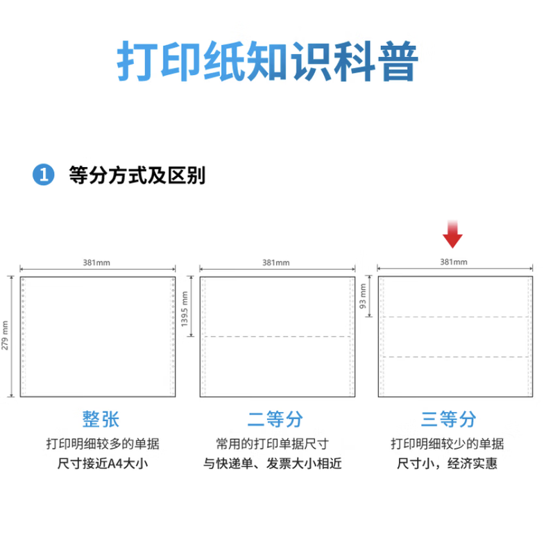 deli得力塞纳河N241-4电脑打印纸(1/2CS彩色撕边)(1000页/盒)