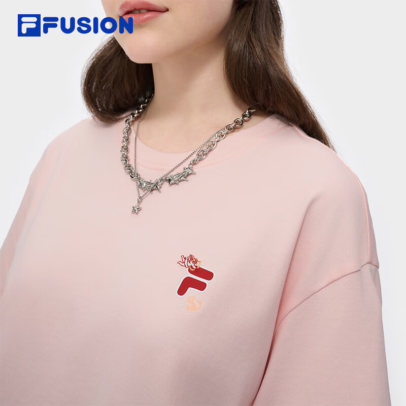 FILA FUSION章昊同款斐乐官方情侣针织短袖衫透气T恤2025夏男女凉感休闲上衣