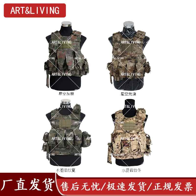 ART&LIVING迷彩携行具 野战训练装备防护作战马甲战术背心 荒漠色11件套