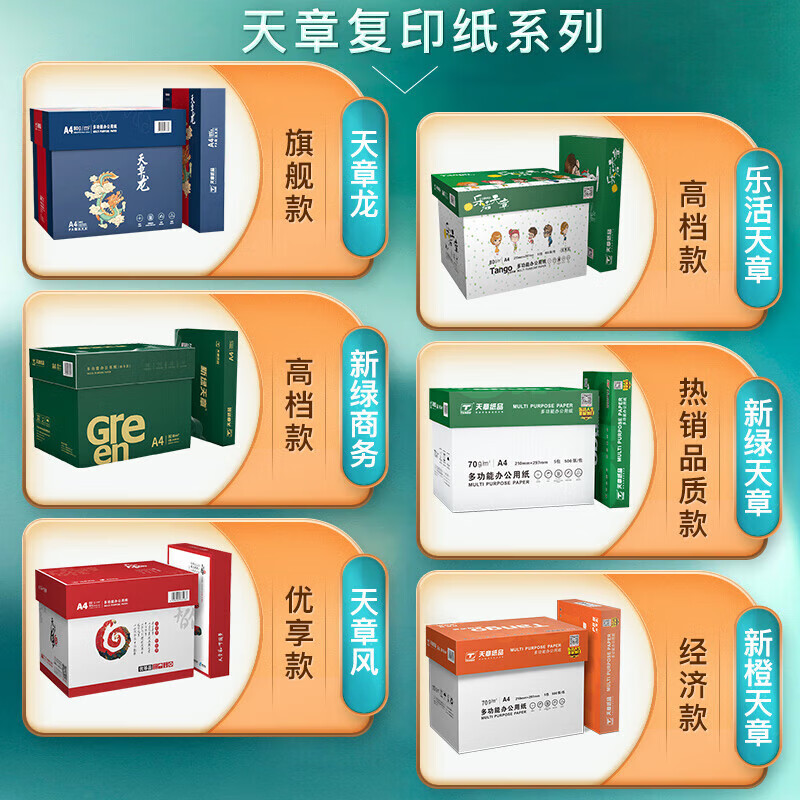 天章天章风A4打印纸80g500张*5包双面打印复印纸顺滑畅打高性价比整箱2500张【国潮品质款】