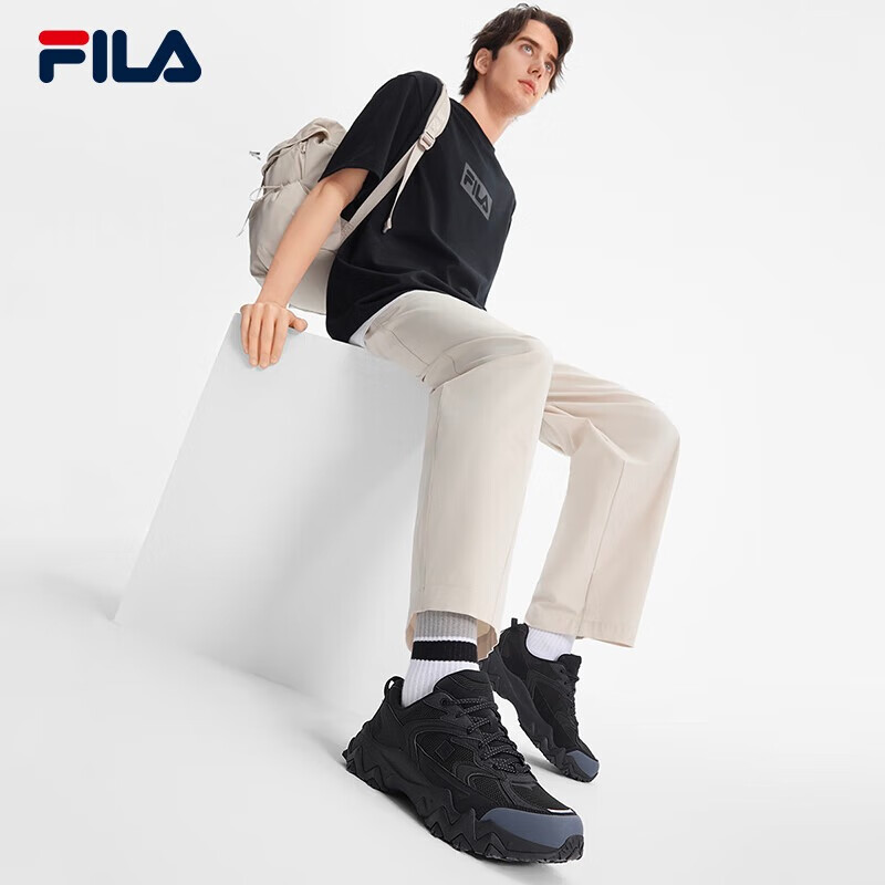 斐乐男鞋老爹鞋欧客漫运动鞋网面鞋休闲鞋 黑-BK 39