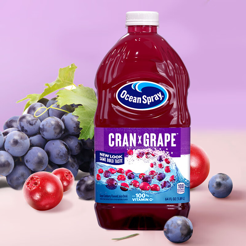 优鲜沛（OceanSpray）葡萄蔓越莓味果汁1.89L 美国进口 果味饮料饮品可调鸡尾酒