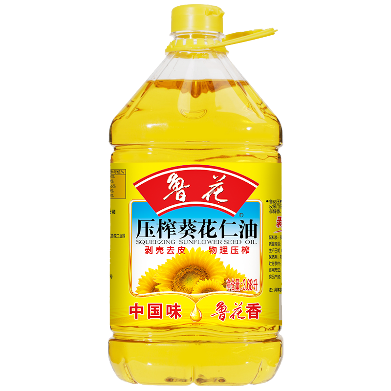 鲁花葵花仁油物理压榨 家用食用油葵花籽油 植物油 3.68升葵花仁