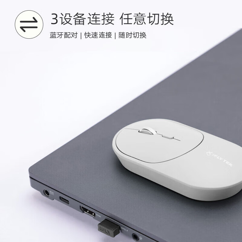 科大讯飞（iFLYTEK） Lite-M320星火版 搭载DeepSeek-R1 写作问答 智能生成PPT 无线蓝牙 轻音办公鼠标 白色