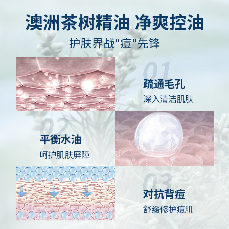 阿道夫（ADOLPH）茶树精油男士沐浴露沐浴液洁面2合1 450ml