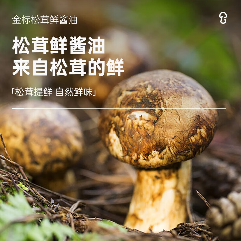 松鲜鲜 0添加生抽调味 0防腐剂 0甜味剂 健康 金标松茸鲜酱油490ml*40瓶