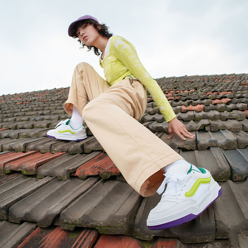 VANS范斯官方 Hylane美式复古运动鞋男鞋女鞋板鞋 白色/绿色  34.5 