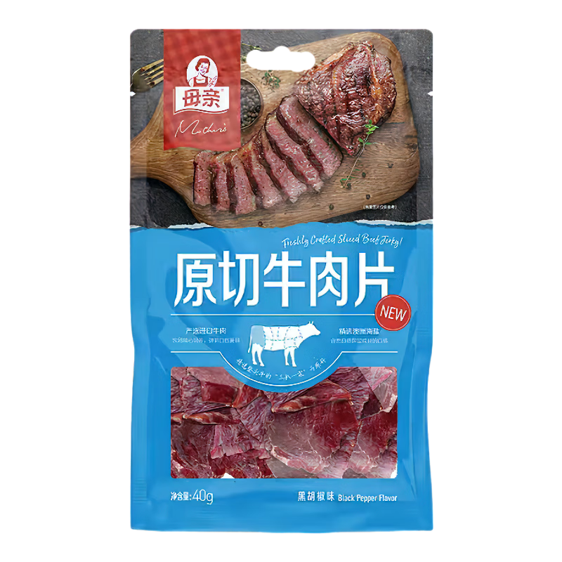 母亲原切牛肉片40g黑胡椒味【临期清仓】