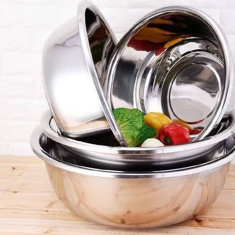 CHARACIN不锈钢盆家用厨房打蛋和面盆洗菜烘焙特大盆子特厚汤盆36cm