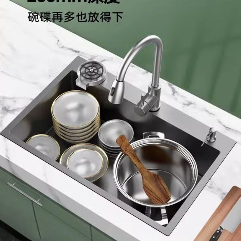 怡居旺水槽大单槽不锈钢水槽厨房洗菜盆家用厚厨房洗菜盆