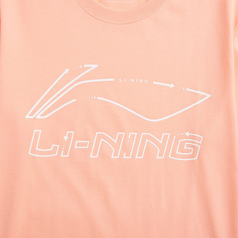 李宁（LI-NING）夏季男子时尚舒适百搭圆领大logo运动短袖T恤