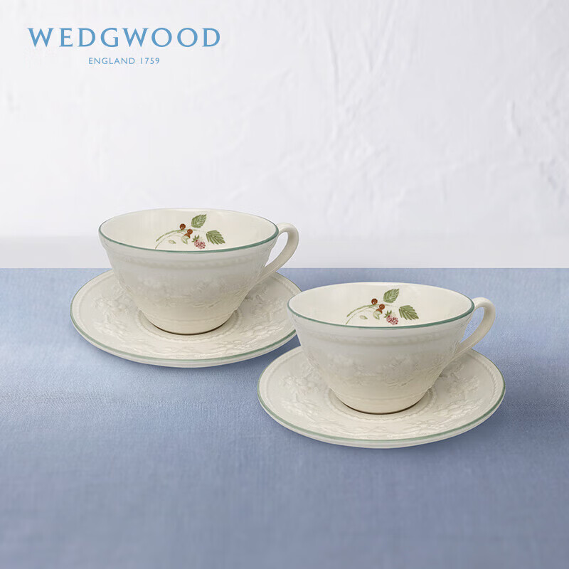 WEDGWOODWEDGWOOD威基伍德欢愉假日树莓2杯2碟	