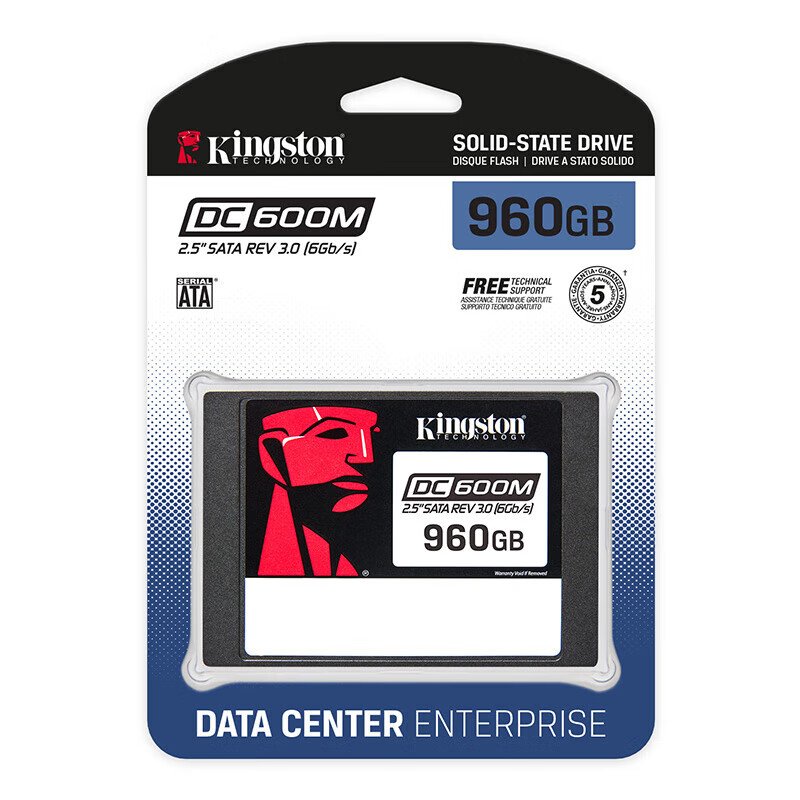 金士顿960GB 企业级SSD固态硬盘 SATA3.0接口 DC600M系列