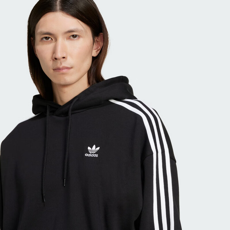 三叶草（Adidas）阿迪达斯ADIDAS 三叶草男子运动休闲连帽卫衣JC6251 黑色  XS 