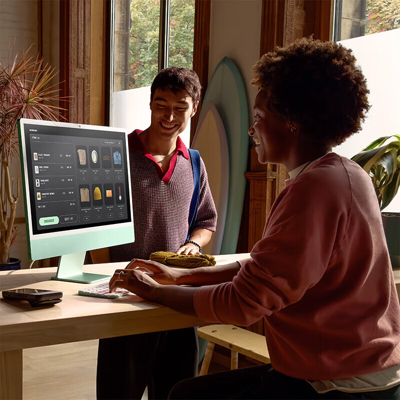 苹果Apple/苹果AI电脑/2024款 iMac 24英寸蓝色4.5K屏 M4(10+10核) 16G 256G一体式电脑 MWV13CH/A