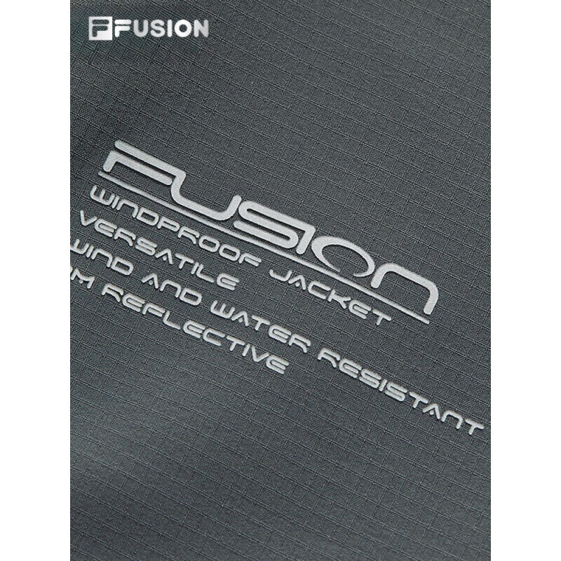 斐乐（FILA）FUSION斐乐潮牌梭织外套男2025春新时尚加绒拼接连帽默魅灰L