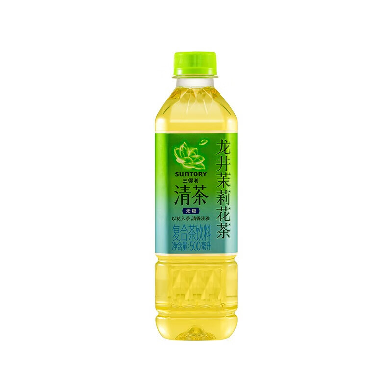 三得利（Suntory）0糖0脂 清茶龙井茉莉花复合茶饮料(无糖)500ml*15瓶