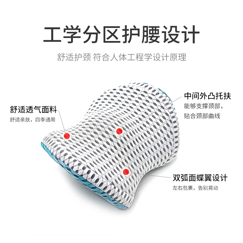 七素 护腰靠垫办公室座椅腰垫 人体工学车用腰托靠背 直贡呢/深空色