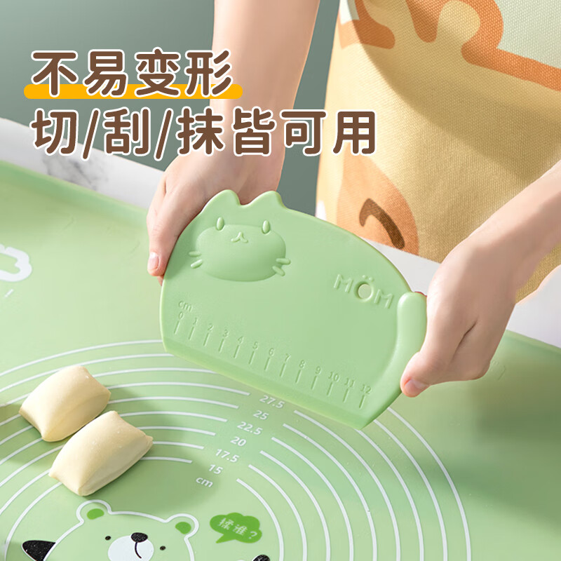 展艺卡通刻度切面刀硅胶柄和面团吐司面包馒头蛋糕烘焙工具不沾刮面板