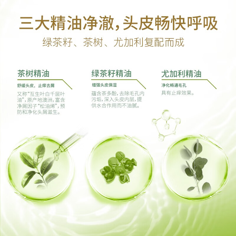 舒蕾绿茶籽控油去屑洗发露清爽蓬松500ml男女士通用 1瓶装