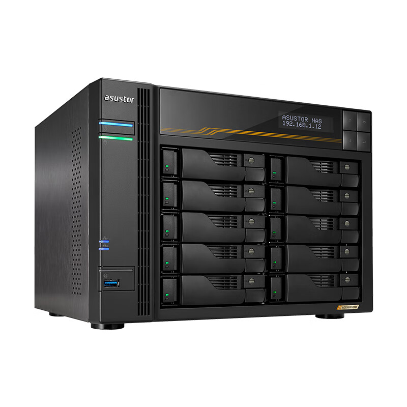 爱速特（asustor） 10盘位磁盘阵列万兆NAS网络存储器私有云盘文件共享备份服务器 AS6810T