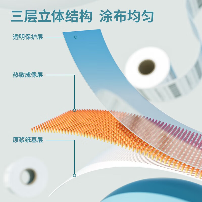 得力（deli） 12304 塞纳河三防热敏标签纸不干胶条码打印纸超市价签（70*50mm*750张*2卷/筒）6筒装
