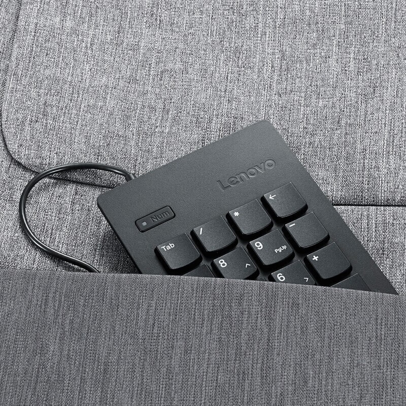 联想（Lenovo）ThinkPad数字键盘 有线USB 财务收银办公小键盘 外接笔记本台式通用 黑色 4Y40R38905