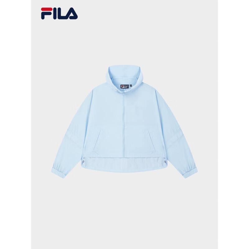 斐乐（FILA）官方女梭织外套2025夏新时尚休闲简约宽松防晒上衣天晴蓝S