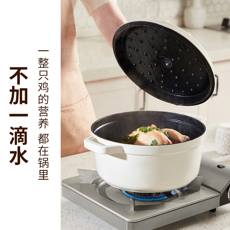 苏泊尔（SUPOR）珐琅锅 多容量可选搪瓷锅燃气电磁炉通用 24cm 酒红-ET24MF01-R