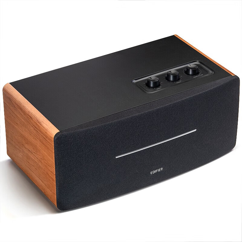 EDIFIER漫步者一体式桌面蓝牙音箱 2.0声道 3d环绕 蓝牙5.0 木纹色D12/个